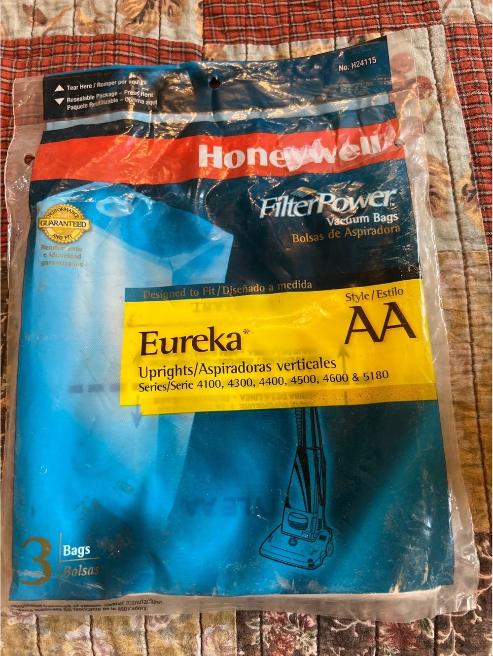 Honeywell FilterPower Vacuum Bags for Eureka Upright Vacuums Style AA